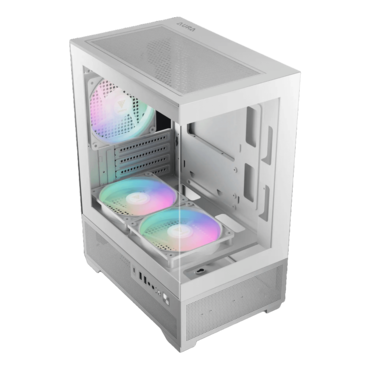 AURA GC9M ELITE WH ARGB, Tempered Glass, No PSU, microATX, White, Mid Tower Case