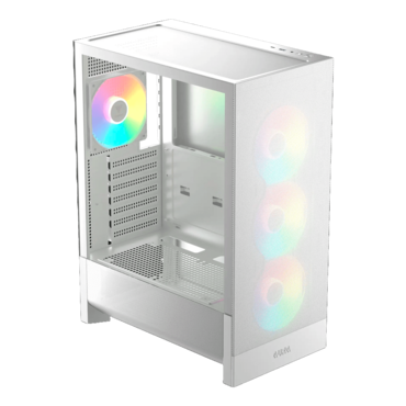 AURA GC15 WH ARGB, Tempered Glass, No PSU, ATX, White, Mid Tower Case