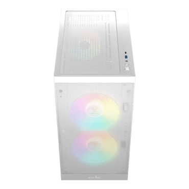 AURA GC15M WH ARGB, Tempered Glass, No PSU, microATX, White, Mid Tower Case