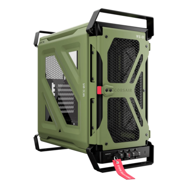 WARTHOG Airflow, Tempered Glass, No PSU, E-ATX, Olive Drab, Mid Tower Case