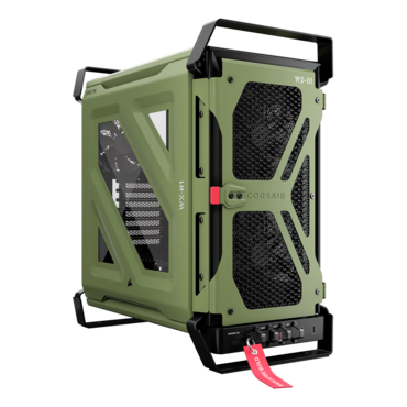 WARTHOG RS Airflow, Tempered Glass, No PSU, E-ATX, Olive Drab, Mid Tower Case