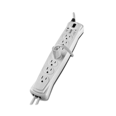 P7T10, 7 Outlets, 10-ft cord, 120V, RJ-45, RJ-11, NEMA 5-15, White, Surge Protector