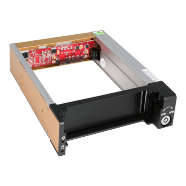 Black Aluminum 5.25in Rugged SATA Hard Drive Mobile Rack Drawer