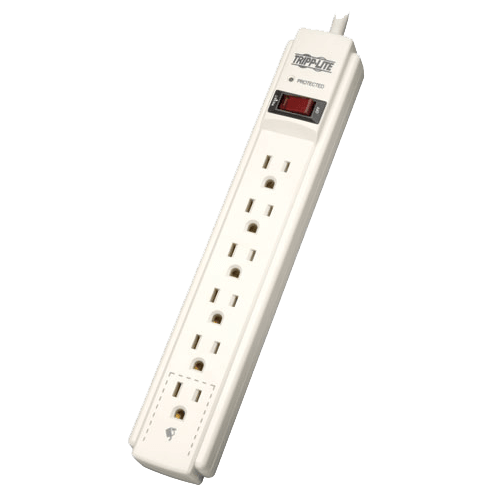 TAA-Compliant TLP606TAA, 6 Outlets, 6-ft cord, 120V, Gray, Surge Protector