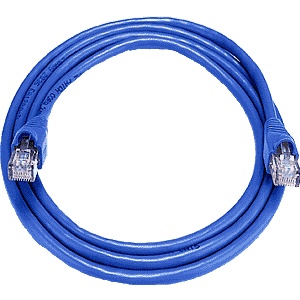 CAT5 Cable, Male to Male, Blue, 7 feet