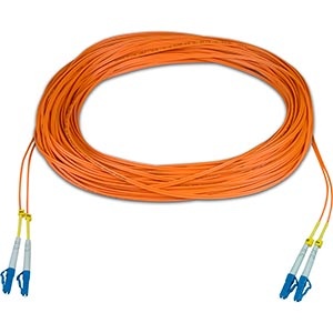 Duplex LC Multimode Fiber Optic Cable, 50-Micron, 30 meter