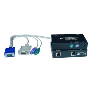 Hi-Res VGA PS/2 KVM Extender with RS232 via CATx to 1,000 feet