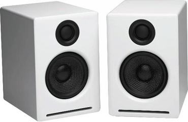 Audioengine 2 Gloss White Premium Desktop Speakers, 2.0 Powered, 15W RMS