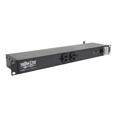 Isobar Rack-Mount Surge Protector, 1U Rack, 12x / NEMA 5-15R, 3840 Joules, Extra-long 15-ft cord, 120V AC, Black