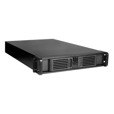 D-200L-PFS, Black Bezel, 1x 5.25&quot;, 3x 3.5&quot; Drive Bays, No PSU, E-ATX, Black, 2U Chassis
