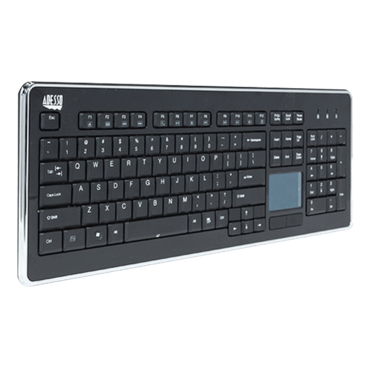 WKB-4400UB, w/ Touchpad, Wireless, Black, Membrane Standard Keyboard