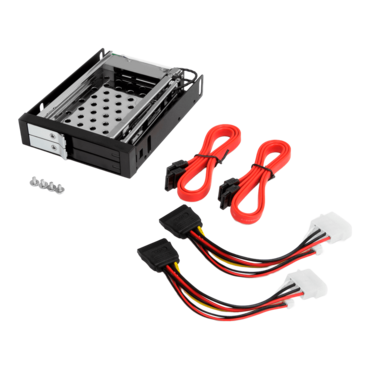 KF-251-BK, Dual Bay, 2.5" Internal SATA Trayless Hot Swap Rack w/ Key Lock 