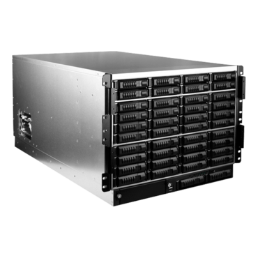 E Storage E8M42, 1x 5.25&quot;, 42x 3.5&quot; Hotswap Bays, No PSU, E-ATX, Black, 8U Chassis