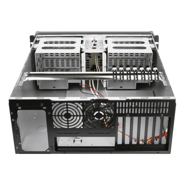 D Storm D-400-6-BLUE, Blue Bezel, 6x 5.25", 4x 3.5" Drive Bays, No PSU, ATX, Black/Blue, 4U Chassis