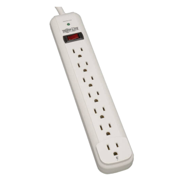 STRIKER, 7 Outlets, 6-ft cord, 125V, Light Gray, Surge Protector