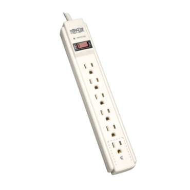 TLP604, 6 Outlets, 4-ft cord, 120V, Light Gray, Surge Protector