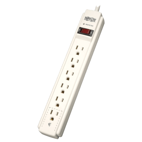 TLP604, 6 Outlets, 4-ft cord, 120V, Light Gray, Surge Protector