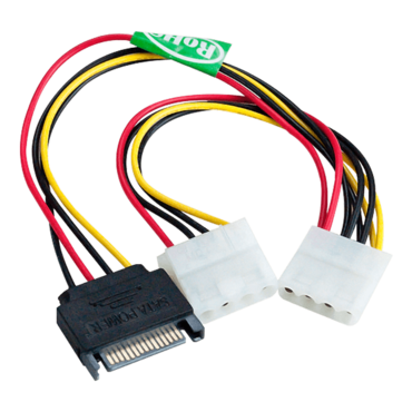 CABLE-S15M42, SATA 15pin to Dual Molex 4pin