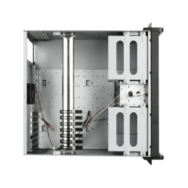 D Storm D-400-6SE-SL, Silver Bezel, 6x 5.25", 4x 3.5" Drive Bays, No PSU, ATX, Black/Silver, 4U Chassis