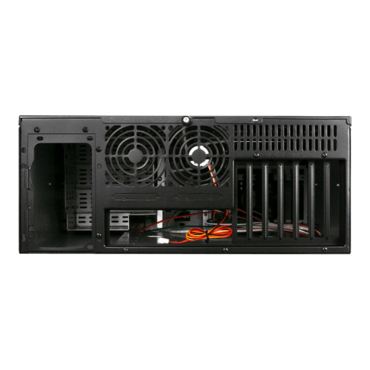 D Storm D-400-6SE-RD, Red Bezel, 6x 5.25", 4x 3.5" Drive Bays, No PSU, ATX, Black/Red, 4U Chassis