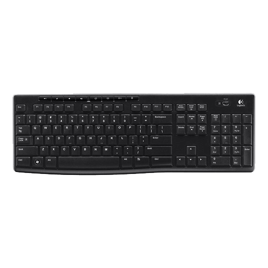 K270, Wireless, Black, Membrane Standard Keyboard