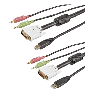 USBDVI4N1A10, 10 ft 4-in-1 USB DVI KVM Cable with Audio and Microphone