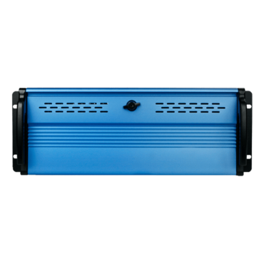 D2-400-7-BLUE, Blue Bezel, 7x 5.25&quot;, 2x 3.5&quot; Drive Bays, No PSU, ATX, Black/Blue, 4U Chassis