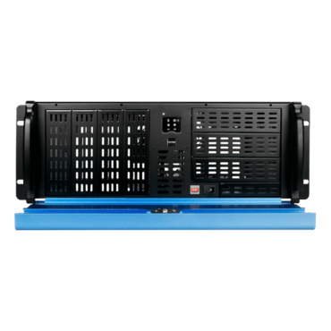 D2-400-7-BLUE, Blue Bezel, 7x 5.25&quot;, 2x 3.5&quot; Drive Bays, No PSU, ATX, Black/Blue, 4U Chassis