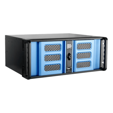 D Storm D-400S3SE, Blue Bezel, 1x Slim 5.25&quot;, 3x 3.5&quot; Drive Bays, No PSU, ATX, Black/Blue, 4U Chassis