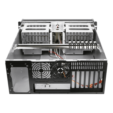 D Storm D-400-6-RED, Red Bezel, 6x 5.25", 4x 3.5" Drive Bays, No PSU, ATX, Black/Red, 4U Chassis