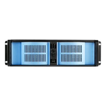 D Storm D-300-BLUE, Blue Bezel, 4x 5.25&quot;, 3x 3.5&quot; Drive Bays, No PSU, ATX, Black/Blue, 3U Chassis