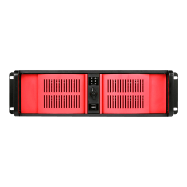 D Storm D-300-RED, Red Bezel, 4x 5.25&quot;, 3x 3.5&quot; Drive Bays, No PSU, ATX, Black/Red, 3U Chassis