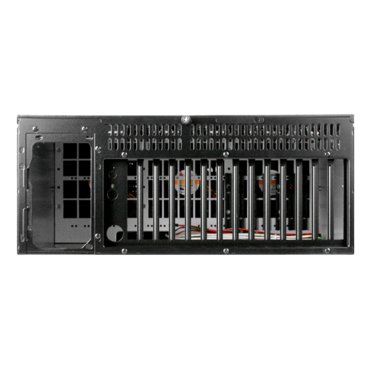 D Storm D-414L-7, Black Bezel, 7x 5.25", 2x 3.5" Drive Bays, No PSU, Black, 4U Chassis