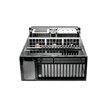 D Storm D-414L-7, Black Bezel, 7x 5.25", 2x 3.5" Drive Bays, No PSU, Black, 4U Chassis