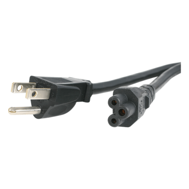 3ft (1m) Laptop Power Cord, NEMA5-15P to C5 AC Cable, 18AWG
