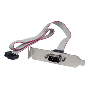 1 Port 16in DB9 Serial Port Bracket to 10 Pin Header - Low Profile