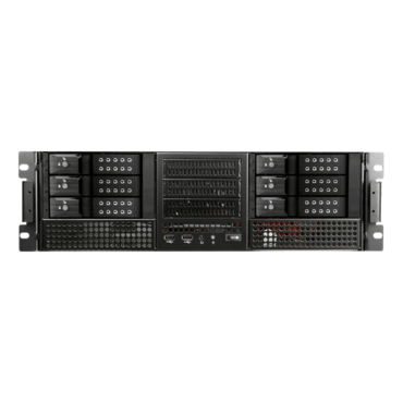 E306L-DE6BK, Black HDD Handle, 2x 5.25&quot;, 3x 3.5&quot; Drive Bays, 6x 3.5&quot; Hotswap Bays, No PSU, E-ATX, Black, 3U Chassis