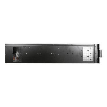 E306L-DE4SL, Silver HDD Handle, 3x 5.25", 3x 3.5" Drive Bays, 4x 3.5" Hotswap Bays, No PSU, E-ATX, Black/Silver, 3U Chassis