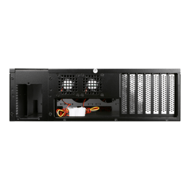 E306L-DE4SL, Silver HDD Handle, 3x 5.25", 3x 3.5" Drive Bays, 4x 3.5" Hotswap Bays, No PSU, E-ATX, Black/Silver, 3U Chassis