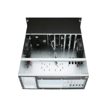 D Storm D410-B10BL, Blue HDD Handle, 4x 5.25" Drive Bays, 10x 3.5" Hotswap Bays, No PSU, E-ATX, Black/Blue, 4U Chassis