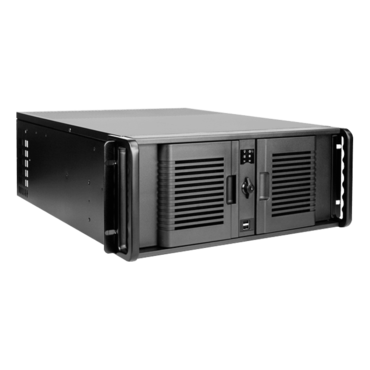 D Storm D407P-DE6SL, Silver HDD Handle, 3x 5.25", 2x 3.5" Drive Bays, 6x 3.5" Hotswap Bays, No PSU, ATX, Black/Silver, 4U Chassis