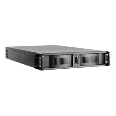 D-200L-FS, Black Bezel, 1x 5.25&quot;, 3x 3.5&quot; Drive Bays, No PSU, E-ATX, Black, 2U Chassis