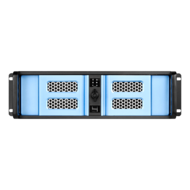 D Storm D-300LSE, Blue Bezel, 4x 5.25&quot;, 3x 3.5&quot; Drive Bays, No PSU, E-ATX, Black/Blue, 3U Chassis
