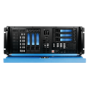 D Storm D2-407BL-B6BL, Blue Bezel, Blue HDD Tray, 3x 5.25&quot;, 2x 3.5&quot; Drive Bays, 6x 3.5&quot; Hotswap Bays, No PSU, ATX, Black/Blue, 4U Chassis