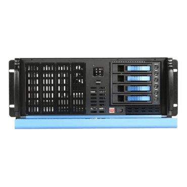 D Storm D2-407BL-B5BL, Blue Bezel, Blue HDD Tray, 4x 5.25&quot;, 2x 3.5&quot; Drive Bays, 5x 3.5&quot; Hotswap Bays, No PSU, ATX, Black/Blue, 4U Chassis