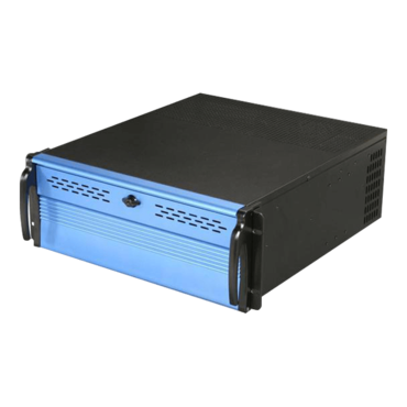 D Storm D2-407BL-B4BL, Blue Bezel, Blue HDD Tray, 4x 5.25&quot;, 2x 3.5&quot; Drive Bays, 4x 3.5&quot; Hotswap Bays, No PSU, ATX, Black/Blue, 4U Chassis