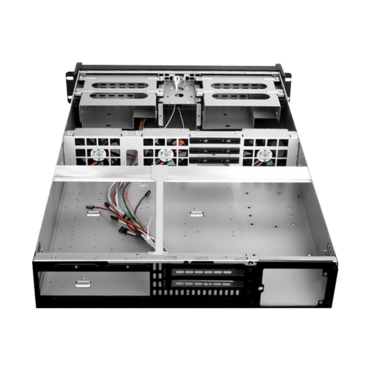D Storm D-200LSE-RD, Red Bezel, 2x 5.25", 2x 3.5" Drive Bays, No PSU, E-ATX, Black/Red, 2U Chassis