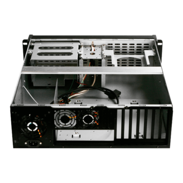 D Storm D-300-FS-RED, Red Bezel, 2x 5.25", 6x 3.5" Drive Bays, No PSU, ATX, Black/Red, 3U Chassis