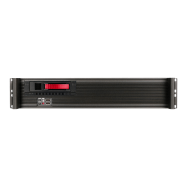 D213MATX-M1RD, 2x 3.25&quot;, Red HDD Handle 1x 3.5&quot; Hotswap Bays, No PSU, microATX, Black, 2U Chassis