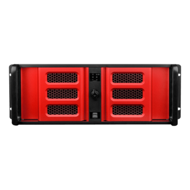 D Storm D-400L-7SE-RD, Red Bezel, 7x 5.25&quot;, 2x 3.5&quot; Drive Bays, No PSU, E-ATX, Black/Red, 4U Chassis